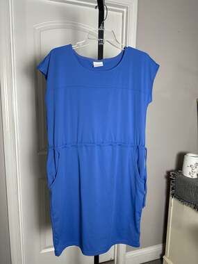 Columbia Women's Anytime Casual Short Sleeve Dress Blue Size M #327